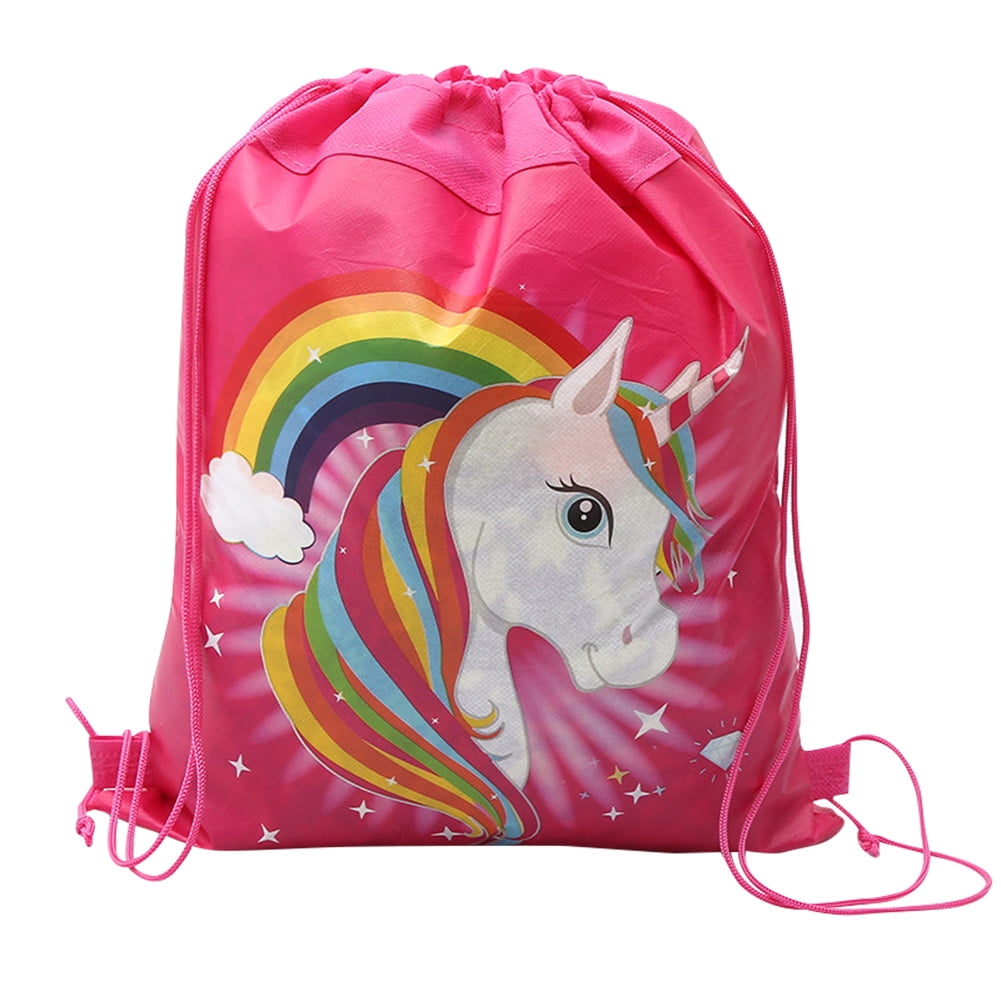 Cute Unicorn School Bag Girl Drawstring Bag Children Non Woven Fabric ...