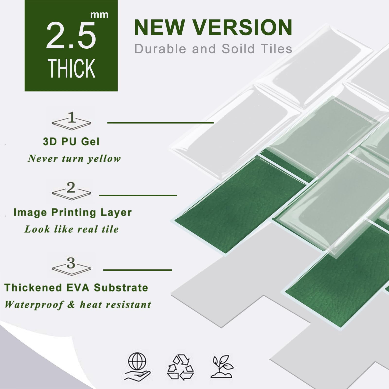 10-sheet Peel And Stick Subway Tile  On Tiles Backsplash For Kitchen & Bathroom(thicker Design)