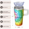 thumbnail image 3 of 20oz Travel Tumbler Stainless Steel With Handle Insulated Double Wall Geometric Print Leak Proof Lid Includes Straw, 3 of 5