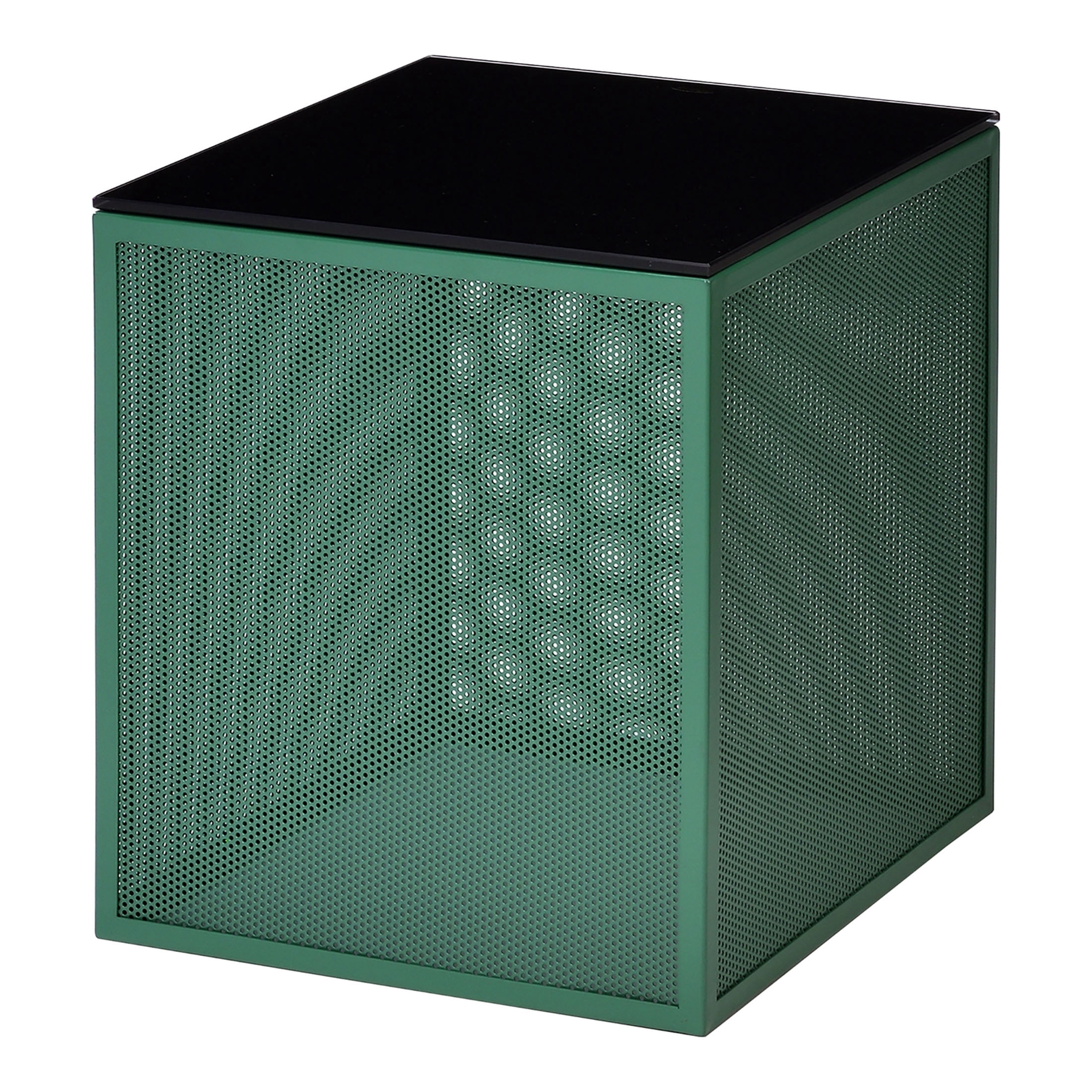 Furniture of America Emree Glass Top Side Table, Green