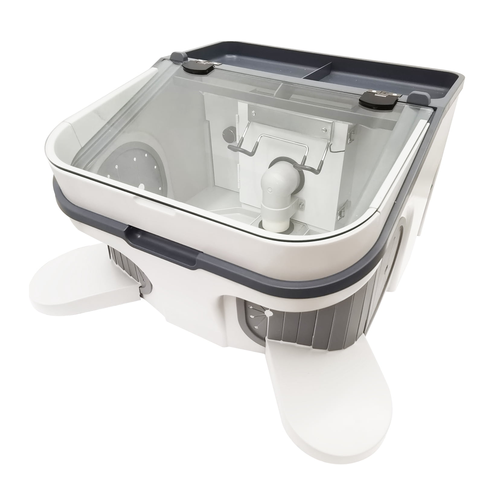 Dental Sandblasting Dust Collection Cabinet Lab Dust Cover Collector Built-in Vacuum Cleaner 110V with 2 Filters