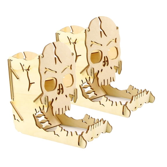2 Packs Wooden Skeleton Holder Box