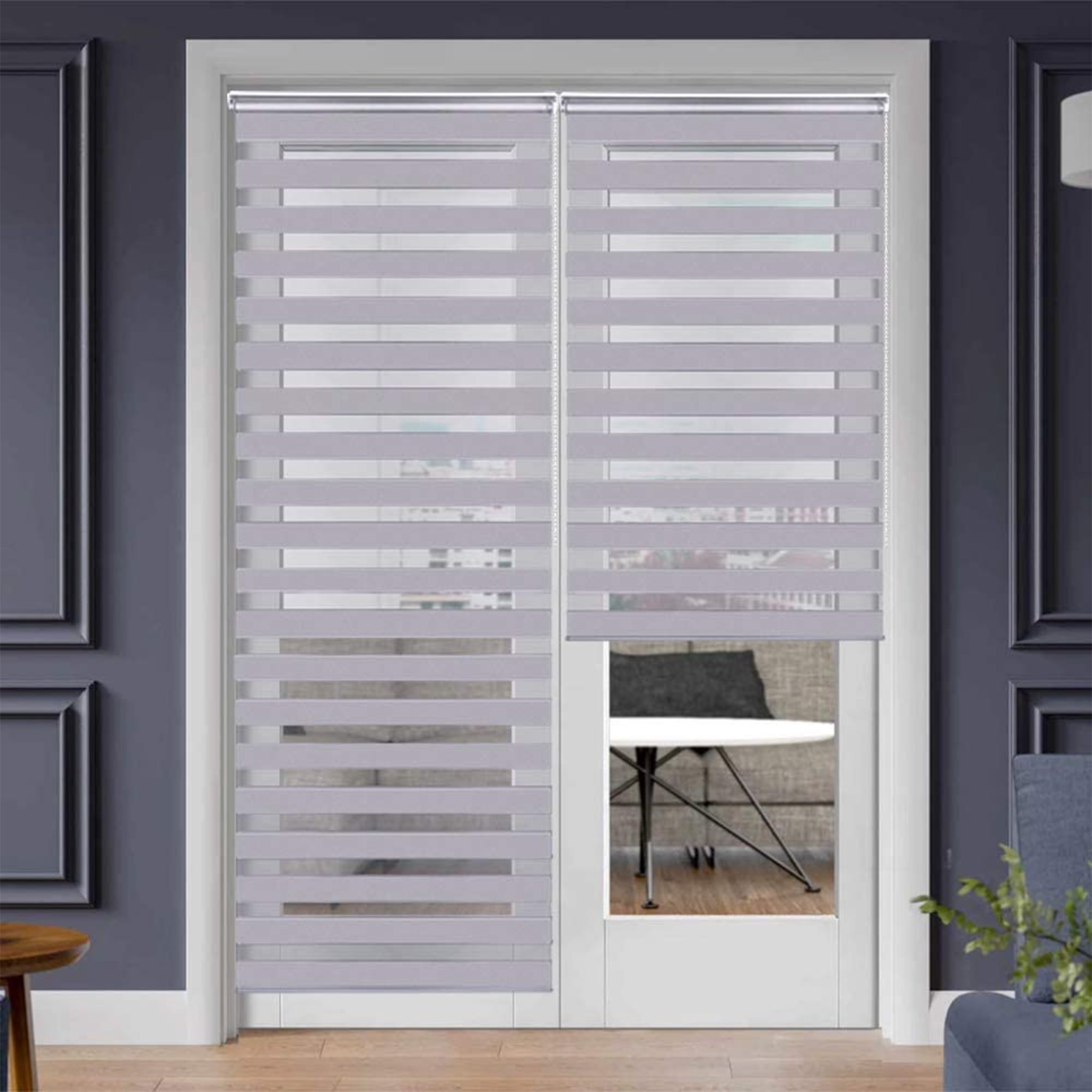 LUCKUP Corded Light Filtering Horizontal Window Shade Zebra Blinds 29 5 