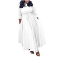 thumbnail image 1 of LSLJS Robe Longue à Manches Longues avec Lacets pour Femmes Printemps et Automne, Grande Taille, 1 of 4