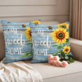 thumbnail image 3 of Pack of 2 Outdoor Pillow Covers 24x24 Inch Waterproof Spring Sunflower Throw Pillow Covers,Decorative Couch Pillow Shams Protectors Bee Wooden Grain Country Rustic Patio Pillowcases Cushion Covers, 3 of 8