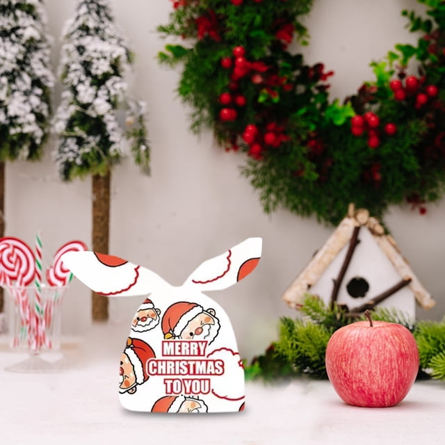 50 piezas nuevas bolsas de conejito de turrón para árbol de Navidad, bolsas de plástico para dulces, bocadillos, pequeños regalos, bolsas de fiesta para niños, bolsas de plástico para regalo,