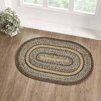 VHC Brands Espresso Rug with PVC Pad, Jute Blend, Oval, Brown Black Tan, 20x30 inches
