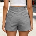 thumbnail image 6 of hoksml Classic Chino Shorts for Women - Mid Rise, Button Closure with Multi-Pockets, 6 of 6