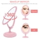 thumbnail image 4 of Mapeador de tocador de mesa Espejo de maquillaje de aumento de doble cara con rotación de 360 ​​grados (ovalado, rosa), 4 of 5