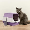 thumbnail image 6 of Hooded Cat with Front Door Flap, Enclosed and Covered Cat Toilet, Pet with Lid Portable Cat Litter Tray for Indoor Cats, 6 of 8