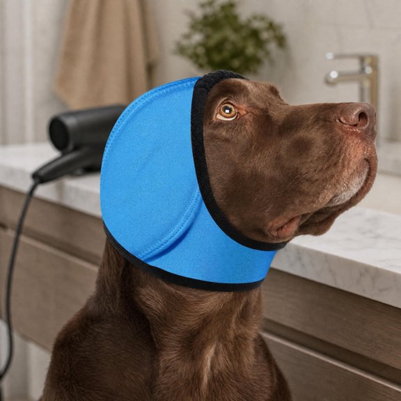 Pet Noise Cancelling Ear Wrap, Dog No Shake Ear Muffs Noise Protection Firework Thunder, Comfortable Quiet Dogs Calming Hoodie, Adjustable for Grooming Bathing Thunder Storm & Swimming,S