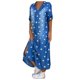thumbnail image 1 of Gibobby Vestido Mujer Casual de Playa Verano Vestido de mujer de manga media con estampado de informal con cuello largo para mujer(Azul,XL), 1 of 5