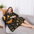 thumbnail image 5 of Oversized Wearable Blanket Hoodie,Halloween Spooky Jack O Lanterns Sherpa Blanket Hoodie with Super Pockets,Super Warm Fuzzy Pullover for Women & Men, 5 of 6