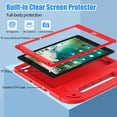 thumbnail image 3 of BMOUO Kids Case for iPad 5th/6th Generation (9.7-inch, 2017/2018), iPad Air 2 / iPad Pro 9.7 Case with Built-in Screen Protector, Shockproof Protective Cover with Handle Stand for Kids, Red, 3 of 8