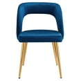 thumbnail image 6 of Modway Marciano Performance Velvet Dining Chair Set of 2 in Gold Navy, 6 of 8