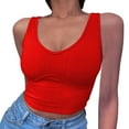 thumbnail image 3 of Harpily 50% Off Clear! Women's Spaghetti Strap Tank Top Women's Deep V Neck Top Shirt Basically Crop Tank Tops Sleeveless Ribbed Blouse Solid Sport Top, 3 of 7