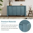 thumbnail image 6 of 4 Doors Buffet Cabinet with Storage, 59" Large Kitchen Sideboard Cabinet with Adjustable Shelf, Coffee Bar Cabinet with Distressed Finish for Living Room, Navy, 6 of 8