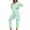 Green, variant on Womens 3 Piece Pajama Set Floral Butterfly Loungewear With Belted Robe And Pants
