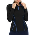 thumbnail image 3 of Alove Women's Half Zipper Rashguard Long Sleeve High Neck Swimsuit UPF 50+, 3 of 5