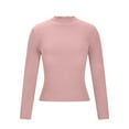 thumbnail image 4 of STETMN Women's Ribbed Knit Shirts Mock Neck Warm Tops Spring Long Sleeve Basic Underwear Top, 4 of 7