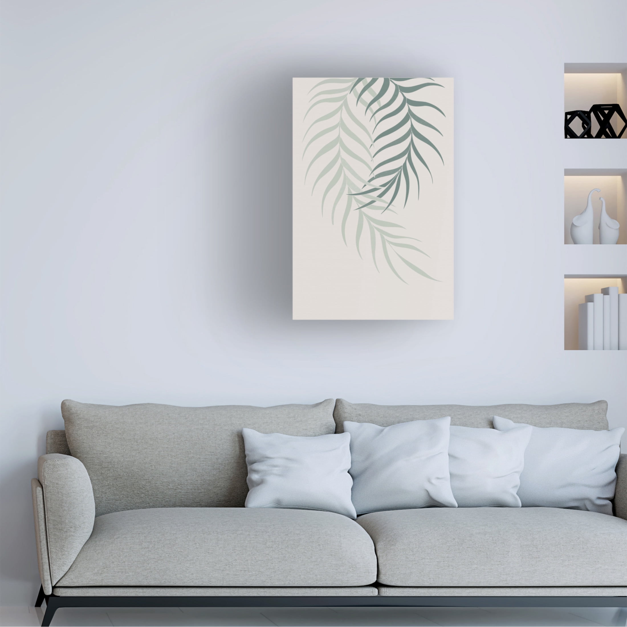 Canvas Wall Art - Pictufy Studio Ii 'Leaf Frilly Green' Wall Art for Living Room, Bedroom, or Office Décor by Trademark Fine Art - 30 x 47 Inches
