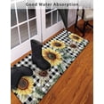 thumbnail image 3 of Vintage Floral Front Door Mat Sunflowers Black Buffalo Plaid Farmhouse Welcome Doormat Indoor Outdoor Entrance Floor Mat Non-Slip Washable Runner Rug for Front Porch Decor 18x60 Inch, 3 of 6