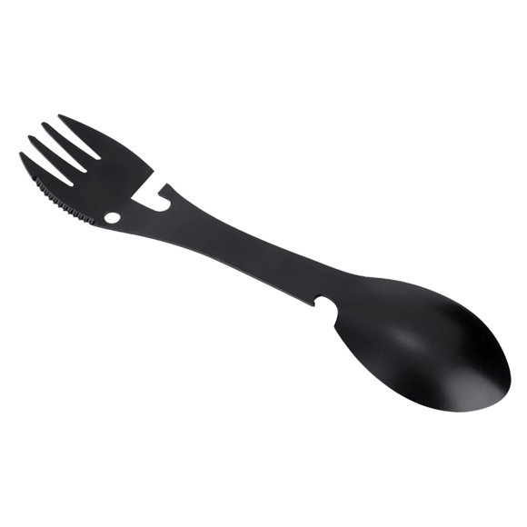 5 In 1 Portable Multifunction Spoon, Spoon Fork Bottle Can Opener Sawtooth Cutter For Camping Picnic