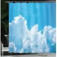 thumbnail image 4 of Ambesonne Blue White Shower Curtain, Clouds Sky Heaven, 69"Wx84"L, Blue White, 4 of 5
