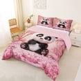 thumbnail image 2 of Erosebridal Kids Cartoon Panda Full Size Comforter Sets, Pink Cherry Blossoms Bedding Sets, 3pcs, 2 of 6