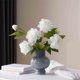 thumbnail image 4 of Jarrón de cerámica con peonías de caramelo blanco, adorno decorativo for sala de estar, mesa de comedor china, flores artificiales, 4 of 4
