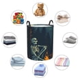 thumbnail image 4 of Balery Moonlit Skeleton Campfire Cesta de ropa redonda con asas, impermeable, independiente, para ropa, juguetes, dormitorio y familia-Medium, 4 of 6
