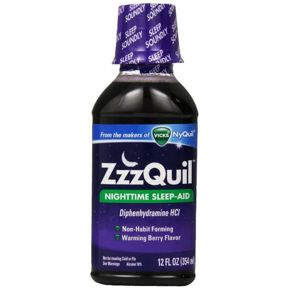 ZzzQuil Nighttime SleepAid Liquid, Warming Berry Flavor 12 oz (Pack of
