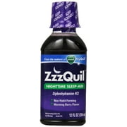 ZzzQuil Nighttime Sleep-Aid Liquid, Warming Berry Flavor 12 oz (Pack of 3)
