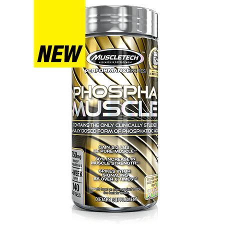 MuscleTech Performance Series PhosphaMuscle Clean Phosphatidic Acid for Muscle Growth and Recovery Supplement Gains, 140 count