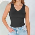 thumbnail image 6 of Husipze Women's Tank Top Sleeveless Casual V Neck Fitted Basic Top Soft Stretch Athletic Slim Fit Gym Yoga Tops Gray M, 6 of 9