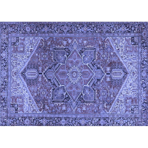 Ahgly Company Machine Washable Indoor Rectangle Persian Blue Traditional Area Rugs, 2' x 3'
