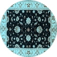 thumbnail image 1 of Ahgly Company Indoor Round Oriental Light Blue Industrial Area Rugs, 8' Round, 1 of 4