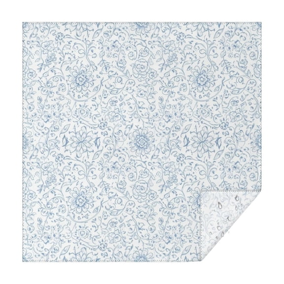 Pioneer Flower Floral Print Pattern Square Tablecloth, Waterproof Wipeable Spillproof Washable Table Cover for Home Kitchen Party Decor, 42"x42"