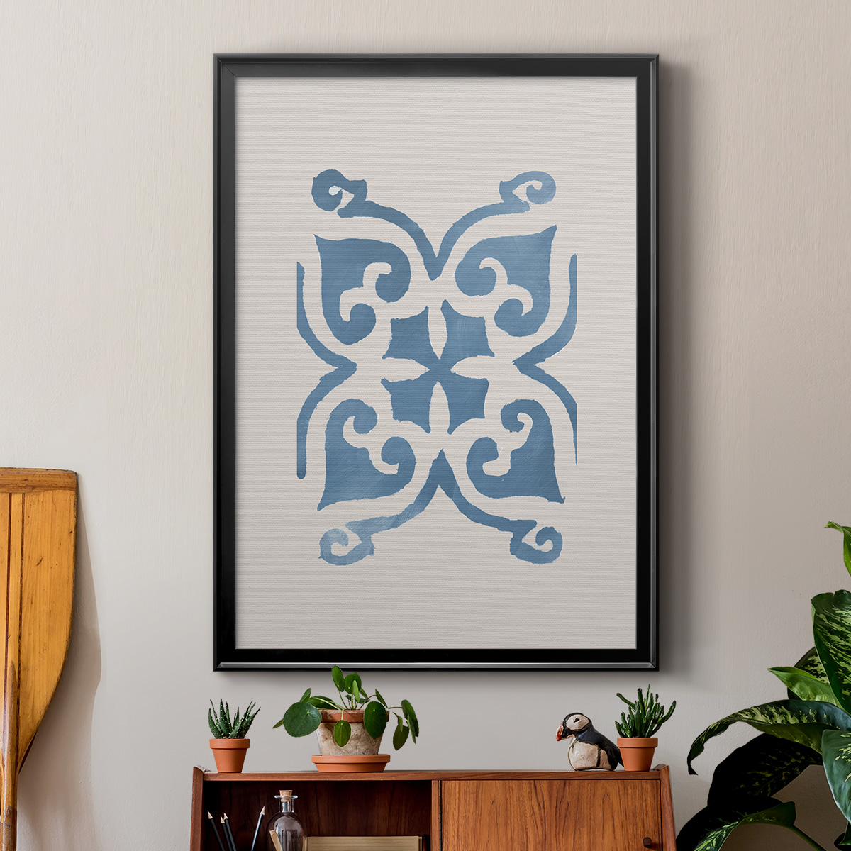 Monochrome Terra Mesa Tile II Premium Framed Print - Ready to Hang