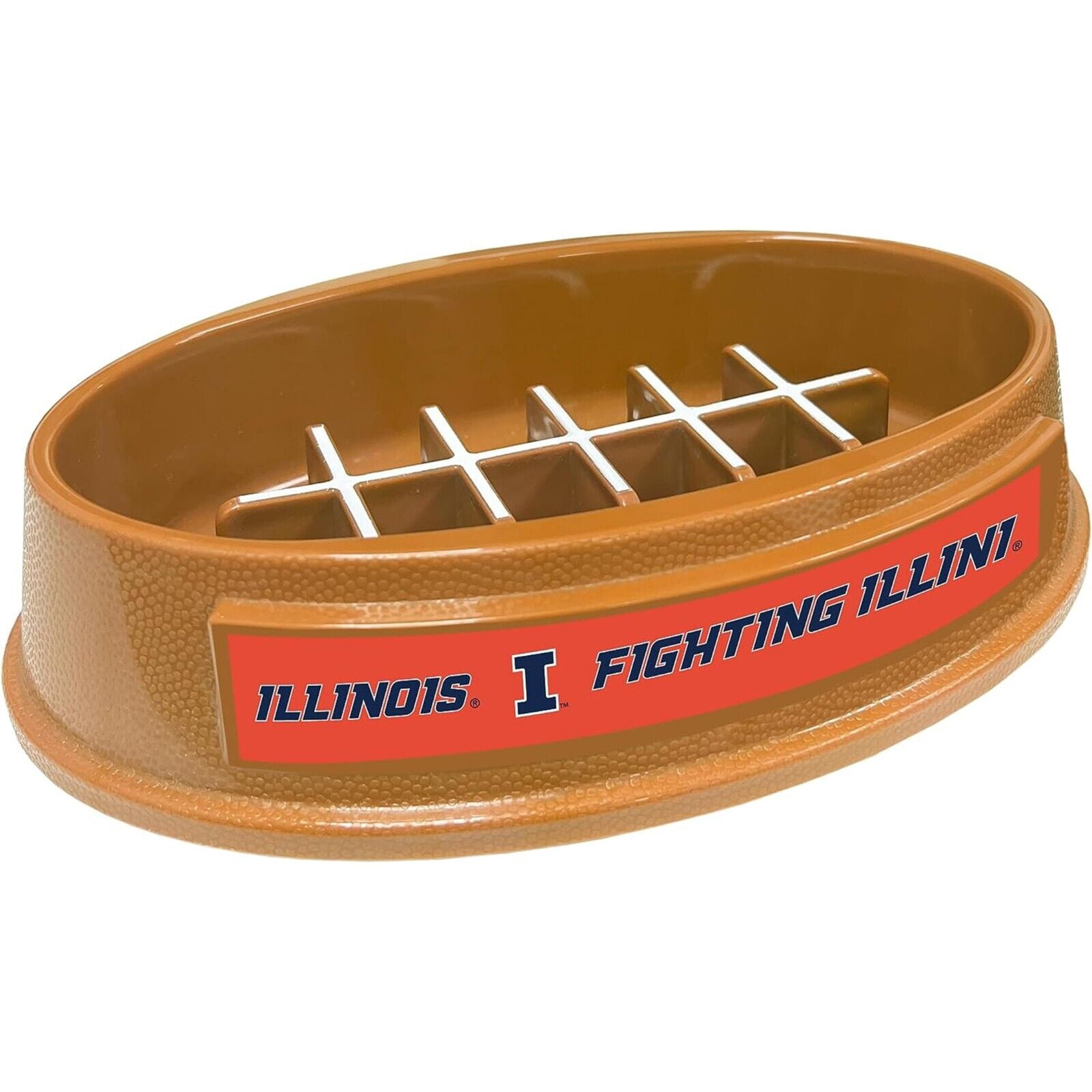 Pets First NCAA Illinois Fighting Illini Super-Bowl Slow Feeder Bowl for Dogs and Cats with Non-Slip Mat