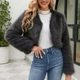 thumbnail image 3 of Ofreoo Womens Fur Coat Warm Long Faux Fur Solid V-neck Jacket,Holiday,Wedding,Party Christmas Gift, 3 of 7