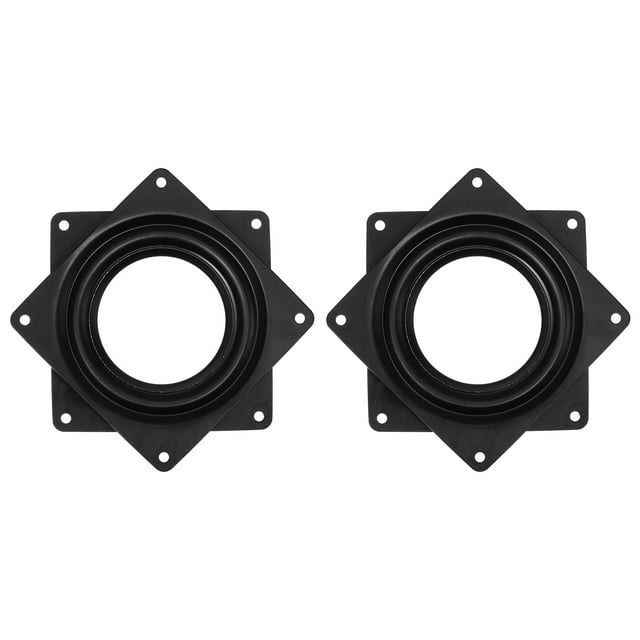 Unique Bargains Lazy Susan Hardware, 2Pack 4 Inch Iron Square Ball Bearing Rotating Swivel Plate for DVD Tower, Bookshelf (Black)