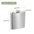 thumbnail image 2 of Uxcell 6oz 168ml Stainless Steel Hip Flask for Camping Hiking Outdoor Activity, Silver, 2 of 6