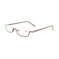 thumbnail image 4 of Reversal Half Rimless Reading Glasses, Fashion Rectangle Presbyopia Glasses for Men and Women, Red HD Stainless Steel Half Moon Spring Hinge Readers +3.00, 4 of 6