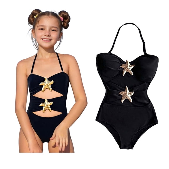 Girls Swimsuit 1 Piece Cut Out Swimming Suits Quick Dry Summer Swimwear with Adjustable Straps Size 15-16 Years Girls Swimsuit