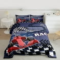 thumbnail image 2 of Homewish Racing Car Bedding Comforter Set,Speed Extreme Sport Twin Comforter Sets,White Black Ckeckered Flag Bedding Set For Boys Kids,Breathable Home Decor Reversible,2pcs, 2 of 8