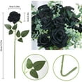 thumbnail image 7 of Morttic Black Flower Artificial Roses Flowers, Realistic Blossom Roses Real Touch Silk Rose Single Fake Flower Long Stem Bouquets for Home Decor Wedding Party Ceremony Funeral (12Pcs, Black), 7 of 7