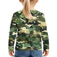 thumbnail image 4 of MKOSPLRT Camo Pullover Tops for Girl Long Sleeve Crop Tops Crew Neck Twist Hem Tunic Shirts Loose Fit Blouses Trendy Sweat Shirts, 4 of 6
