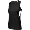 thumbnail image 2 of Augusta Sportswear Girls' Crossover Tank Top 2437 - Black/White Size S, 2 of 2
