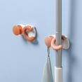 thumbnail image 3 of 3pcs Wall Hanging Mop Holder Wall Mount Broom Holder Adhesive Mop Holder with Hook for Home, 3 of 6